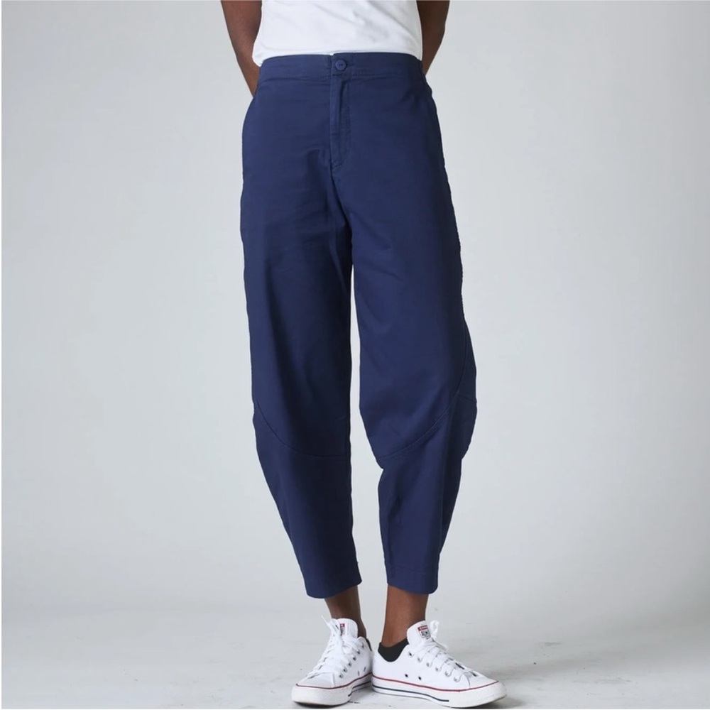 Ruti The Twill Wide-Ish Pants Navy Cotton 2